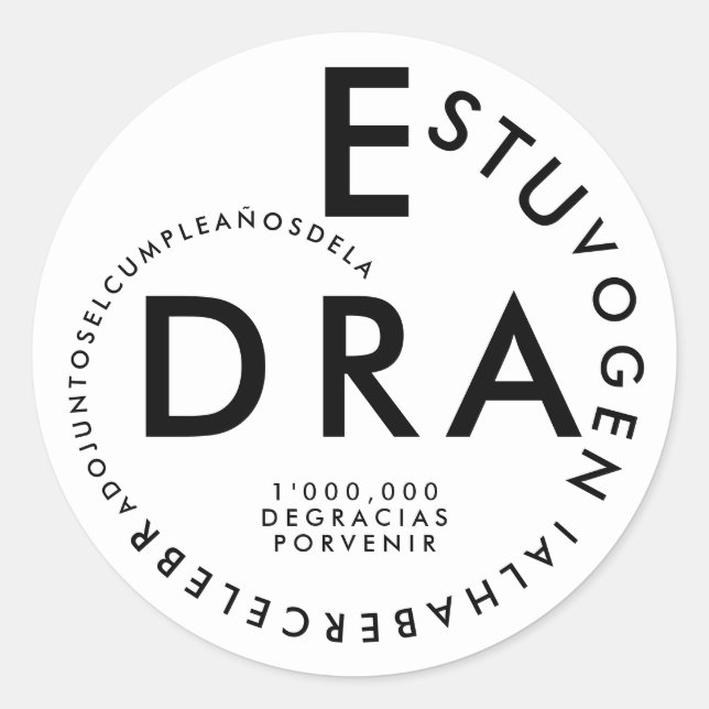 Pegatina Redonda Eye Doctor Birthday Thank You For Celebrating  (Anverso)