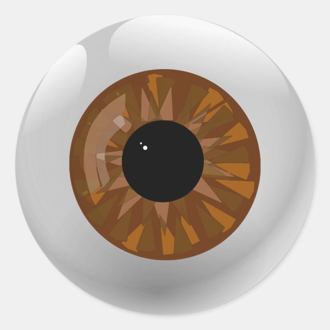 Pegatina Redonda Eyeball Brown (Anverso)
