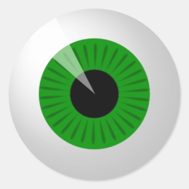 Pegatina Redonda Eyeball Verde (Anverso)