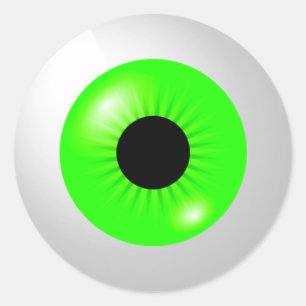 Pegatina Redonda Eyeball Verde claro