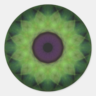 Pegatina Redonda Eyesore Evil Eye Lime Mandala