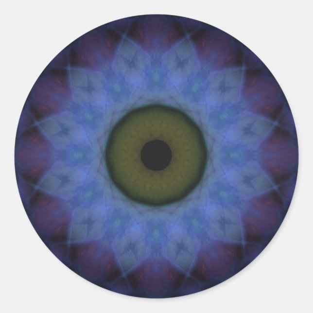 Pegatina Redonda Eyesore Violet Blue Evil Oye (Anverso)