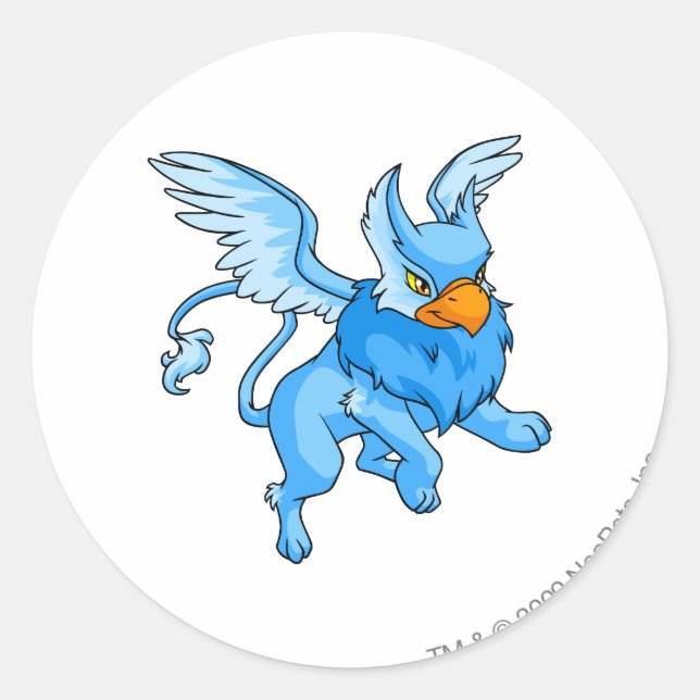 Pegatina Redonda Eyrie Blue (Anverso)