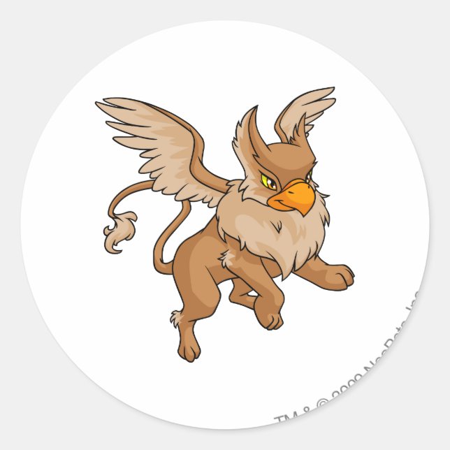 Pegatina Redonda Eyrie Brown (Anverso)