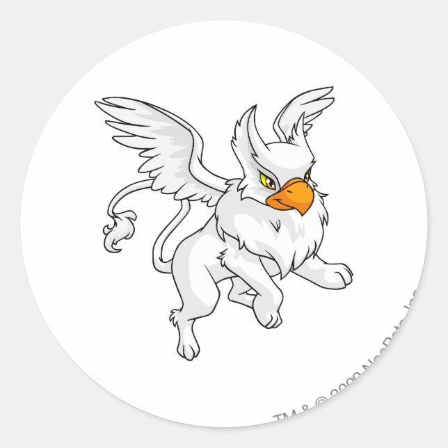 Pegatina Redonda Eyrie White (Anverso)