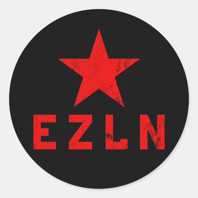 Pegatina Redonda EZLN - Ejército Zapatista de Liberación Nacional (Anverso)