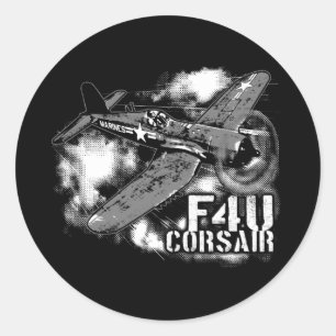 PEGATINA REDONDA F4U CORSAIR