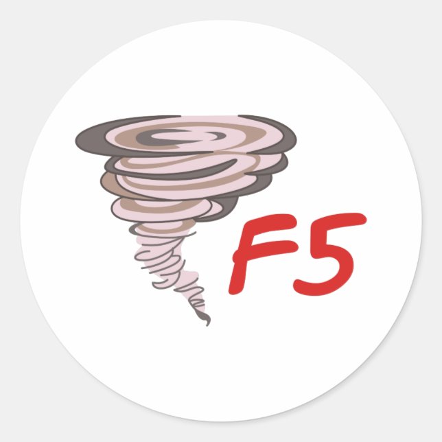 PEGATINA REDONDA F5 TORNADO (Anverso)