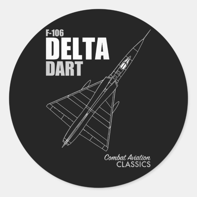 Pegatina Redonda F-106 Delta Dart (Anverso)
