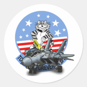 Pegatina Redonda F-14 TOMCAT para siempre