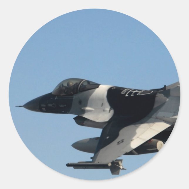 PEGATINA REDONDA F-16 FALCON EN CAMO (Anverso)