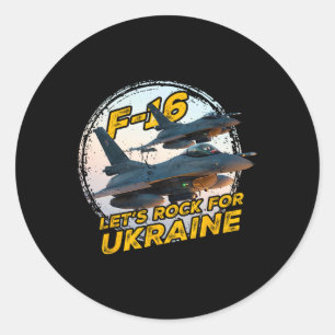Pegatina Redonda F-16 Ucrania 1 