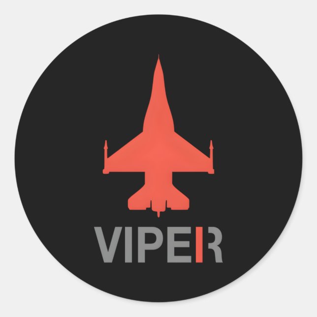 Pegatina Redonda F-16 Viper (Anverso)