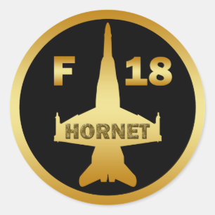 PEGATINA REDONDA F-18 HORNET