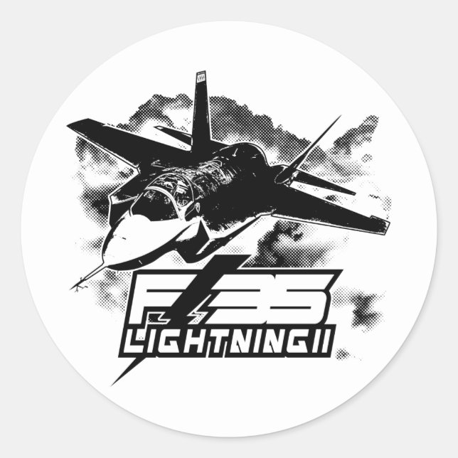 Pegatina Redonda F-35 Lightning II (Anverso)