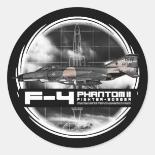 Pegatina Redonda F-4 Fantasma II
