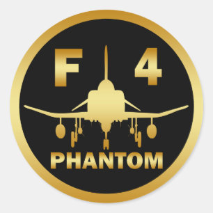 PEGATINA REDONDA F-4 PHANTOM JET