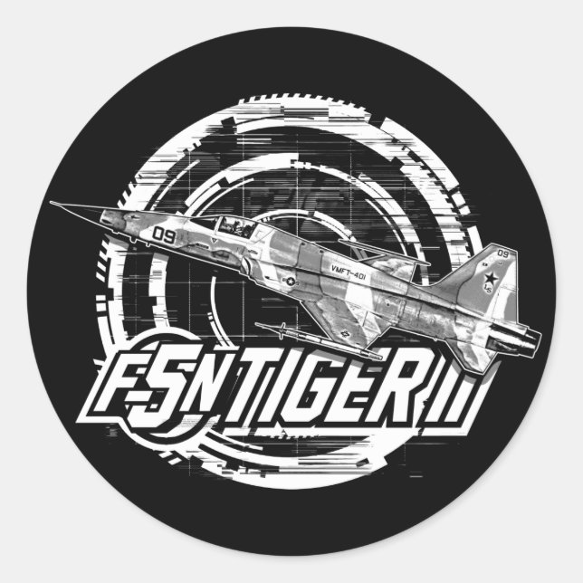 Pegatina Redonda F-5N Tigre II (Anverso)
