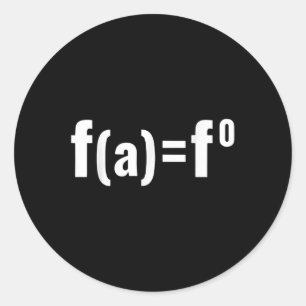 Pegatina Redonda F(a)=f0 Ecuación matemática - F.a.f.o Política Ame