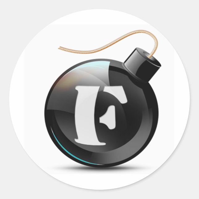 Pegatina Redonda F-bomba (Anverso)