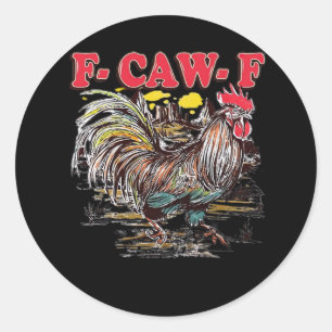 Pegatina Redonda F-Caw-F Hei Hei Moana Gallo Clásico Gráfico Divert