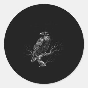 Pegatina Redonda F-caw-f - Raven - Crow - Halloween Costume Premium