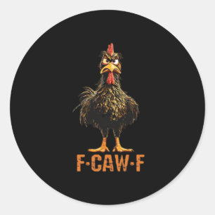 Pegatina Redonda F-Caw-F Simple Clean