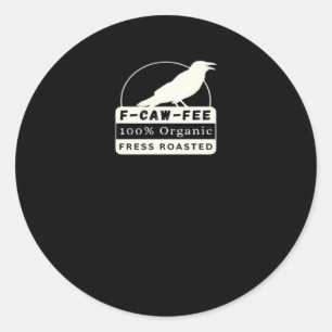Pegatina Redonda F-Caw-Fee Estilo Orgánico Clásico