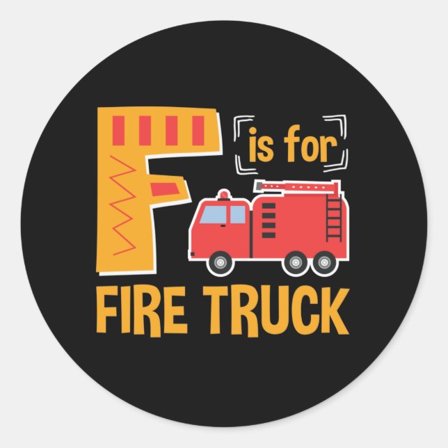 Pegatina Redonda F es para bomberos de alfombras de alfombras (Anverso)