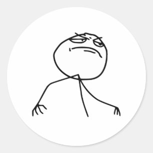 Pegatina Redonda F Yea Rage Face Meme