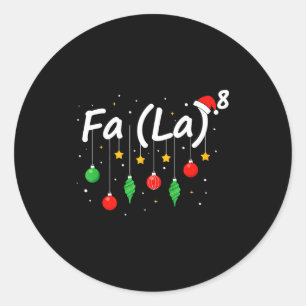 Pegatina Redonda Fa (la) 8 divertida Navidad Santa Fa La profesora