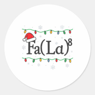 Pegatina Redonda Fa (la) 8 divertido profesor de matemáticas Navida