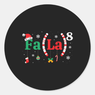 Pegatina Redonda Fa (la)8 Divertidos Navidades Santa Fa La Math