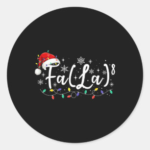 Pegatina Redonda Fa (la)8 Divertidos Navidades Santa Fa La Math