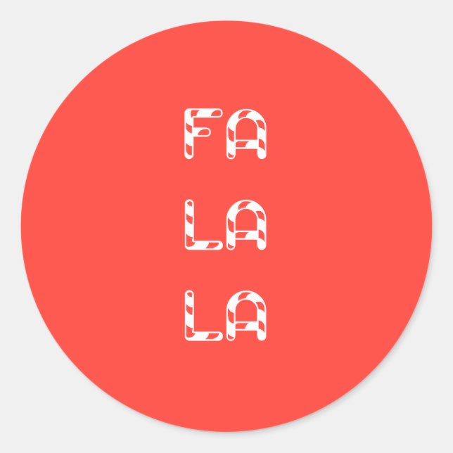 Pegatina Redonda Fa La La christmas (Anverso)