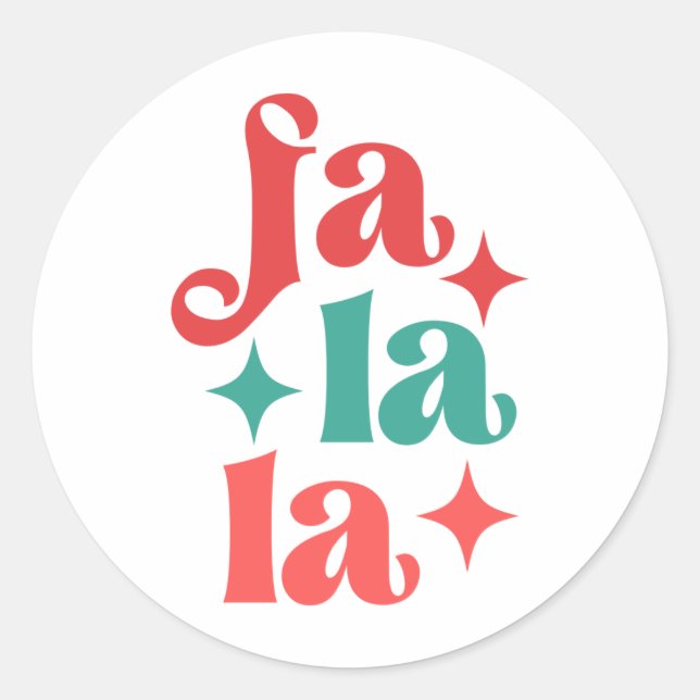 Pegatina Redonda Fa La La - Diseño de tipografía festiva (Anverso)