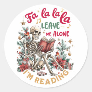 Pegatina Redonda Fa La La La Déjame Solo Estoy Leyendo