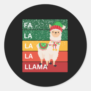 PEGATINA REDONDA FA LA LA LLAMA