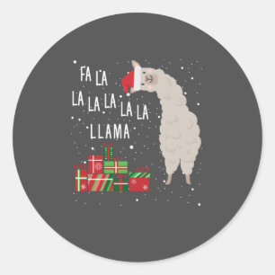 Pegatina Redonda Fa La La Llama Shirt - Llama Christmas
