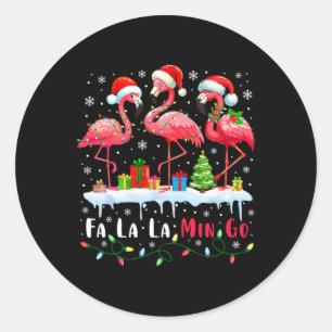 Pegatina Redonda Fa La La Mingo Flamenco Navidad Tropical Xmas Tr