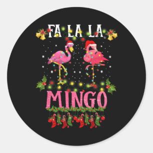 Pegatina Redonda Fa La La Mingo Flamenco Navidad Tropical Xmas Tr