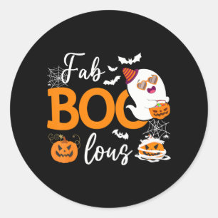 Pegatina Redonda Fab Boo Lous Cute Ghost Halloween