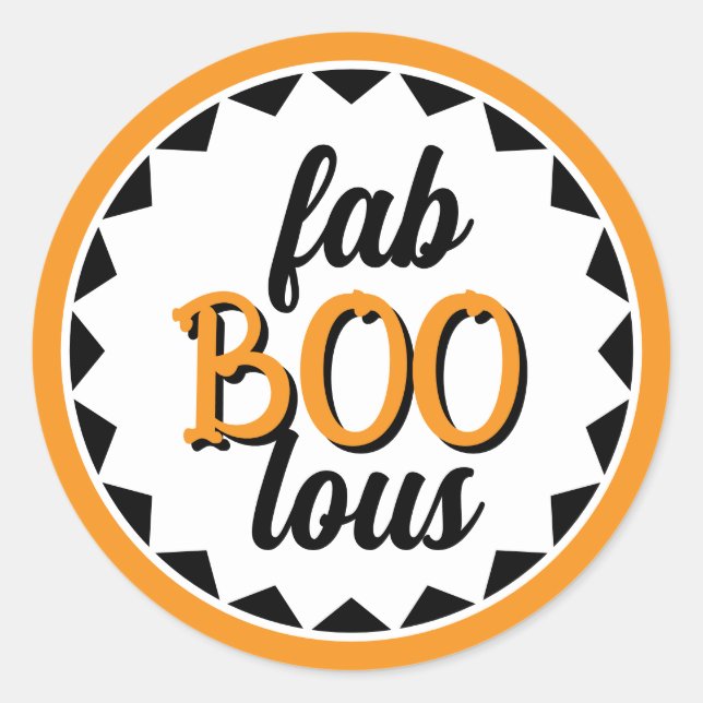Pegatina Redonda Fab Boo Lous Halloween Party Design (Anverso)