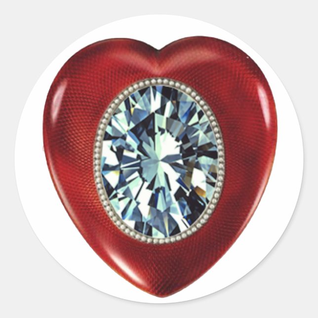 Pegatina Redonda Faberge Heart pegatinas (Anverso)