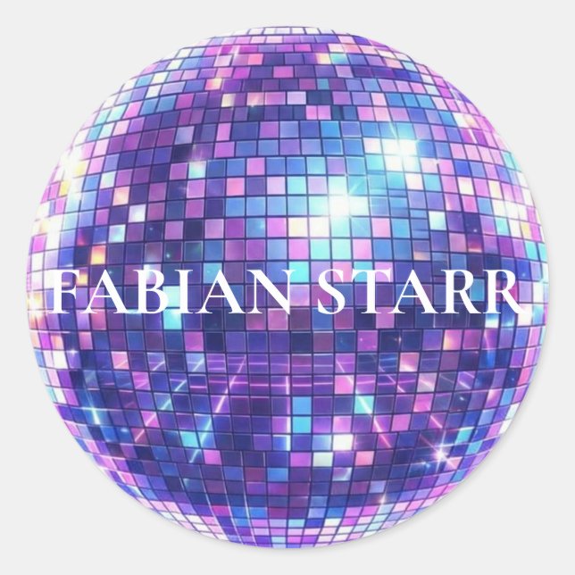 Pegatina Redonda Fabian Starr Disco Ball Sticker (Anverso)