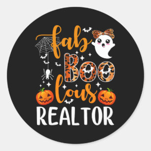 Pegatina Redonda Fabólico Realtor Halloween Real Estate Ag