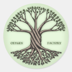 Pegatina Redonda Fábrica de Oxígeno