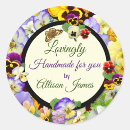 Pegatina Redonda Fabricado a mano con amor!