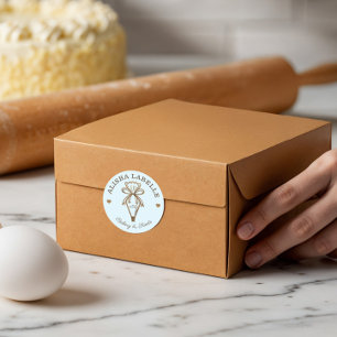 Pegatina Redonda Fabricado a mano con amor Bolsa de tubería de made