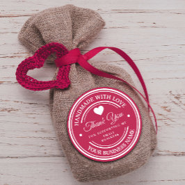 Pegatina Redonda Fabricado a mano con amor | gracias